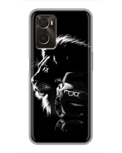 Чехол для OPPO A96 с картинкой «BMW и лев» Чехол для OPPO A96 с картинкой «BMW и лев»