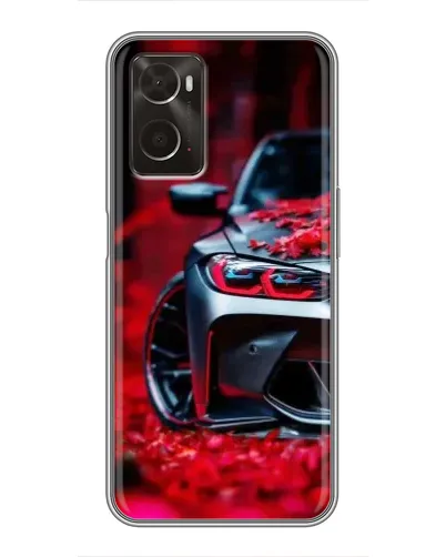 Чехол для OPPO A96 с картинкой «Спортивная BMW и цветы» Чехол для OPPO A96 с картинкой «Спортивная BMW и цветы»