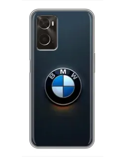 Чехол для OPPO A96 с картинкой «Логотип BMW — минимализм»