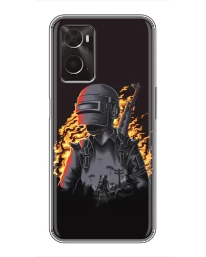Чохол для OPPO A96 з картинкою «PUBG — вогняний силует»