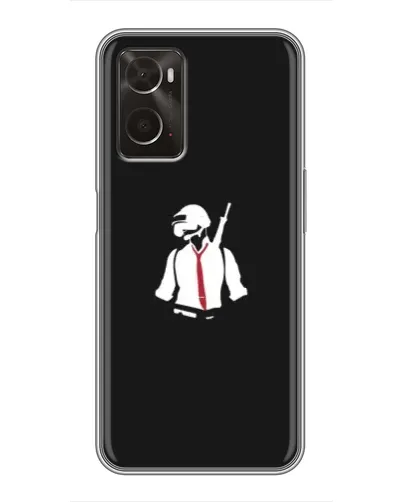 Чохол для OPPO A96 з картинкою «PUBG — силует воїна»