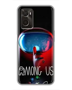 Чохол для OPPO A96 з картинкою «Червоний імпостер — макро»