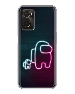 Чохол для OPPO A96 з картинкою «Among Us неон-арт»