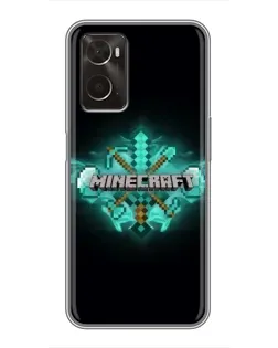 Чохол для OPPO A96 з картинкою «Minecraft Diamond лого»
