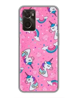 Чохол для OPPO A96 з картинкою «Unicorn паттерн рожевий»