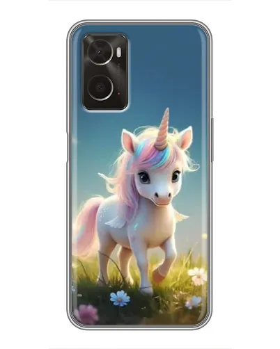 Чохол для OPPO A96 з картинкою «Єдиноріг на галявині»