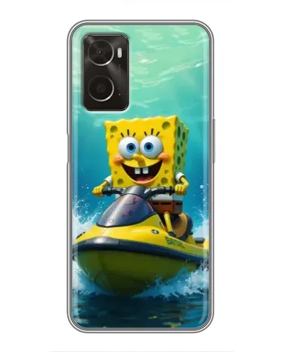 Чохол для OPPO A96 з картинкою «Спанч Боб на гідроциклі»