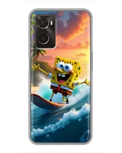 Чохол для OPPO A96 з картинкою «Губка Боб серфінгіст»