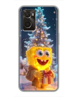 Чохол для OPPO A96 з картинкою «Різдвяний Спанч Боб»