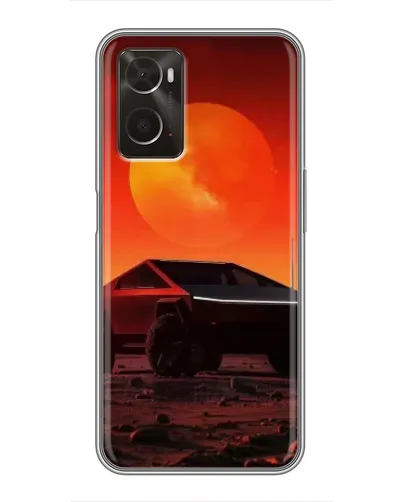 Чехол для OPPO A96 с картинкой «Cybertruck на Марсе»