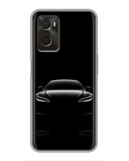 Чехол для OPPO A96 с картинкой «Силуэт Tesla Night» Чехол для OPPO A96 с картинкой «Силуэт Tesla Night»