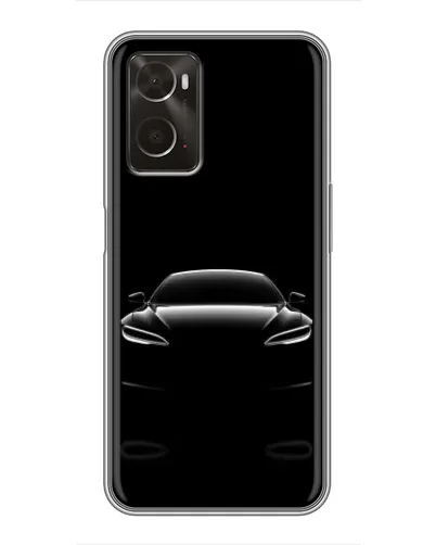 Чехол для OPPO A96 с картинкой «Силуэт Tesla Night»
