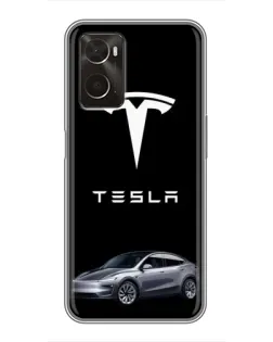 Чехол для OPPO A96 с картинкой «Tesla Model Y»