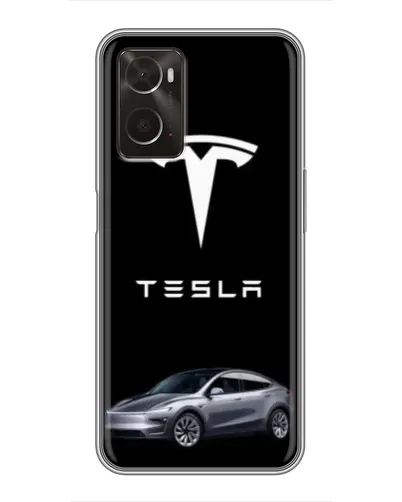 Чехол для OPPO A96 с картинкой «Tesla Model Y»