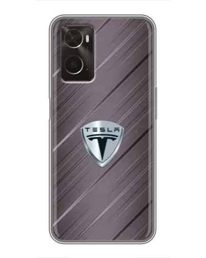 Чехол для OPPO A96 с картинкой «Металлическая текстура Tesla»