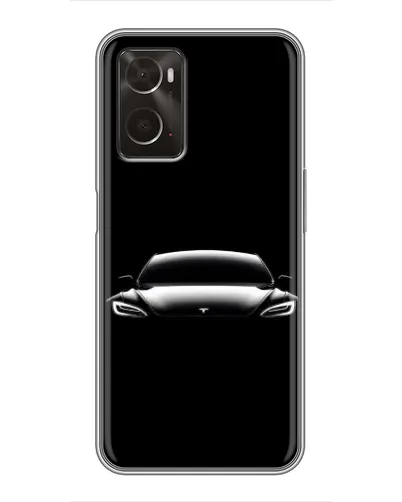 Чехол для OPPO A96 с картинкой «Фары Tesla Night»