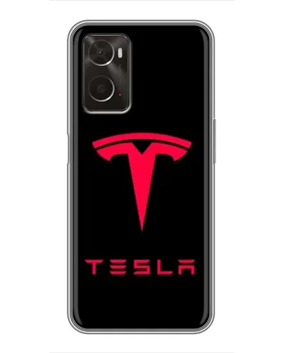 Чехол для OPPO A96 с картинкой «Tesla Red Logo»