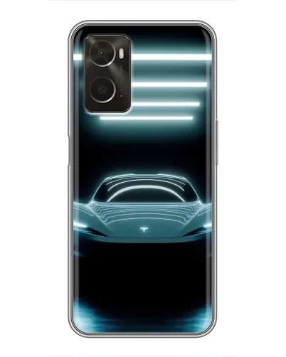 Чехол для OPPO A96 с картинкой «Tesla в неоне»
