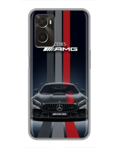 Чехол для OPPO A96 с картинкой «Mercedes — белый карбон»