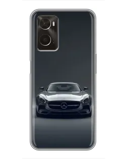 Чехол для OPPO A96 с картинкой «Mercedes на черном»