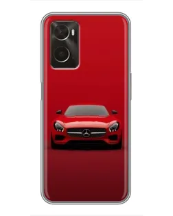 Чехол для OPPO A96 с картинкой «Красный Mercedes AMG»