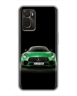 Чехол для OPPO A96 с картинкой «Mercedes — неоновый лого»