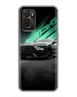 Чехол для OPPO A96 с картинкой «Темный Mercedes AMG»