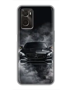 Чехол для OPPO A96 с картинкой «Mercedes в дыму»