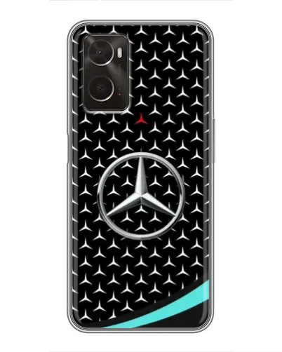Чехол для OPPO A96 с картинкой «Mercedes — бирюзовый акцент»