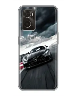 Чехол для OPPO A96 с картинкой «Гоночный Mercedes AMG»