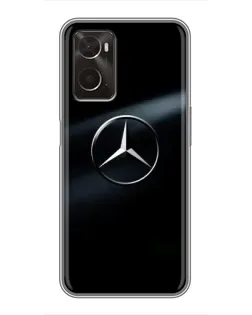 Чехол для OPPO A96 с картинкой «Mercedes на металле»
