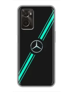 Чехол для OPPO A96 с картинкой «Спортивные линии Mercedes»