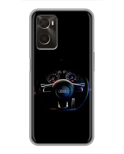 Чехол для OPPO A96 с картинкой «Салон Audi — руль»