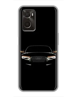 Чехол для OPPO A96 с картинкой «Audi — ночной контур»