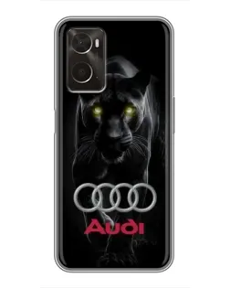 Чехол для OPPO A96 с картинкой «Пантера и Audi»