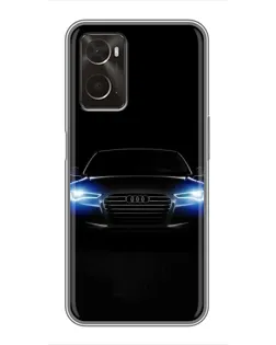 Чехол для OPPO A96 с картинкой «Audi в неоне»