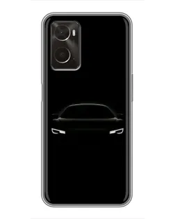 Чехол для OPPO A96 с картинкой «Взгляд Audi в темноте»