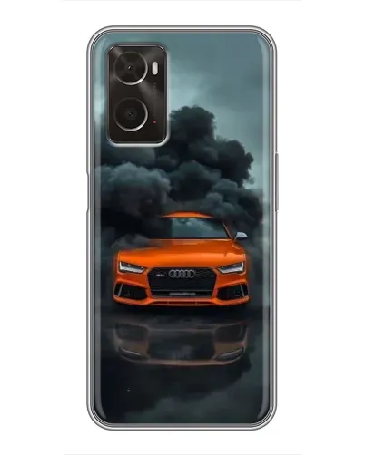 Чехол для OPPO A96 с картинкой «Audi в облаках дыма»