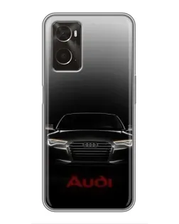 Чехол для OPPO A96 с картинкой «Audi — градиентный контур»
