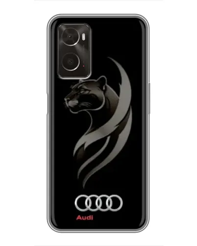 Чехол для OPPO A96 с картинкой «Графика — пантера и Audi»
