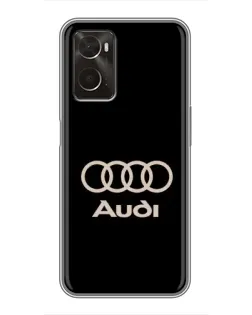 Чехол для OPPO A96 с картинкой «Audi — золотой логотип»