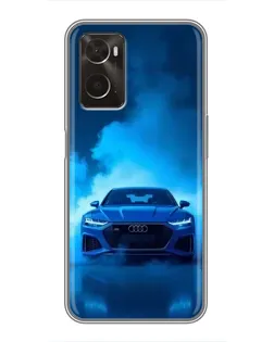 Чехол для OPPO A96 с картинкой «Audi — голубая энергия»