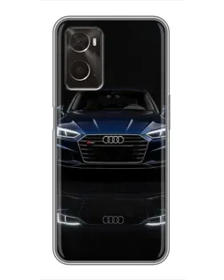 Чехол для OPPO A96 с картинкой «Audi — ночное отражение»