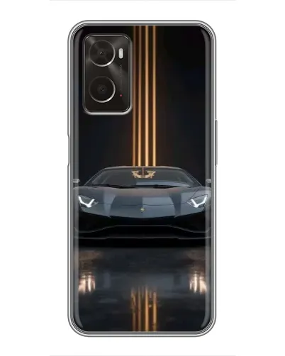 Чехол для OPPO A96 с картинкой «Lamborghini золотые линии»