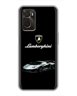 Чехол для OPPO A96 с картинкой «Логотип Lamborghini классика»