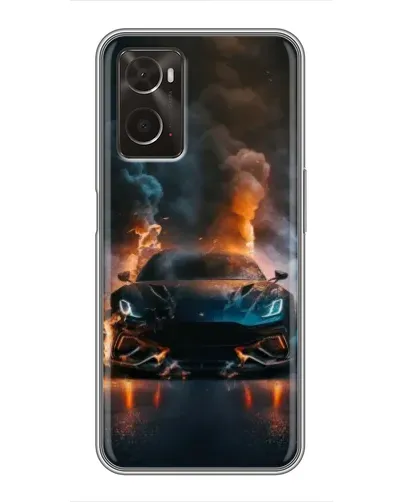 Чехол для OPPO A96 с картинкой «Lamborghini дымная эстетика»