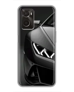 Чехол для OPPO A96 с картинкой «Lamborghini фары детализация»