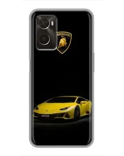 Чехол для OPPO A96 с картинкой «Lamborghini желтый акцент»