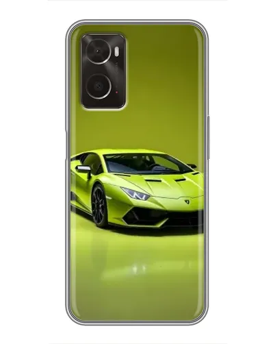 Чехол для OPPO A96 с картинкой «Салатовый Lamborghini Huracan»