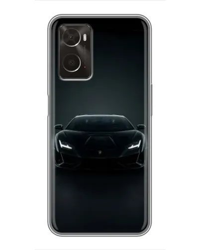 Чехол для OPPO A96 с картинкой «Черный Lamborghini Aventador»